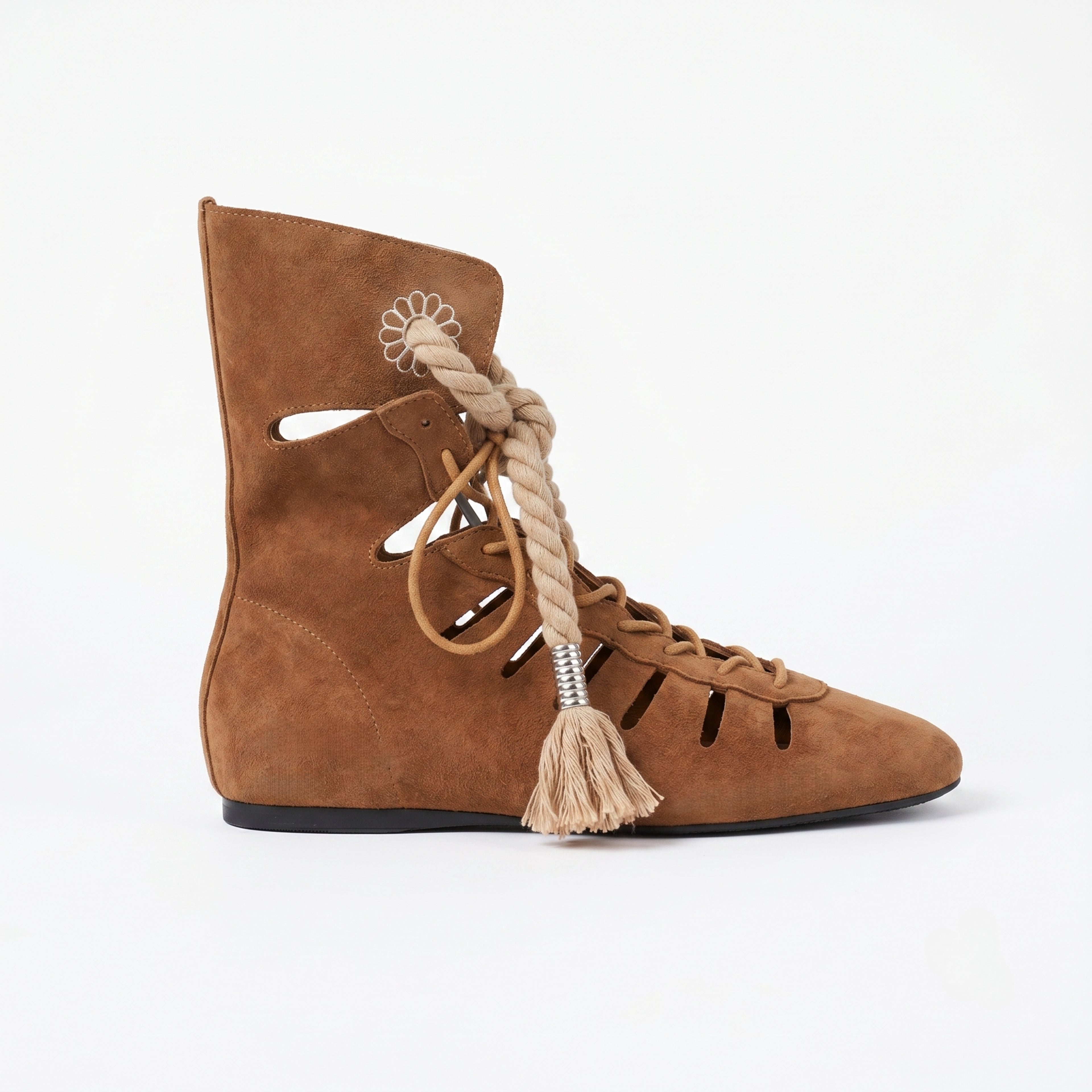 The Dual Stride Women’s Cut-Out Suede Lace-Up Ankle Boots