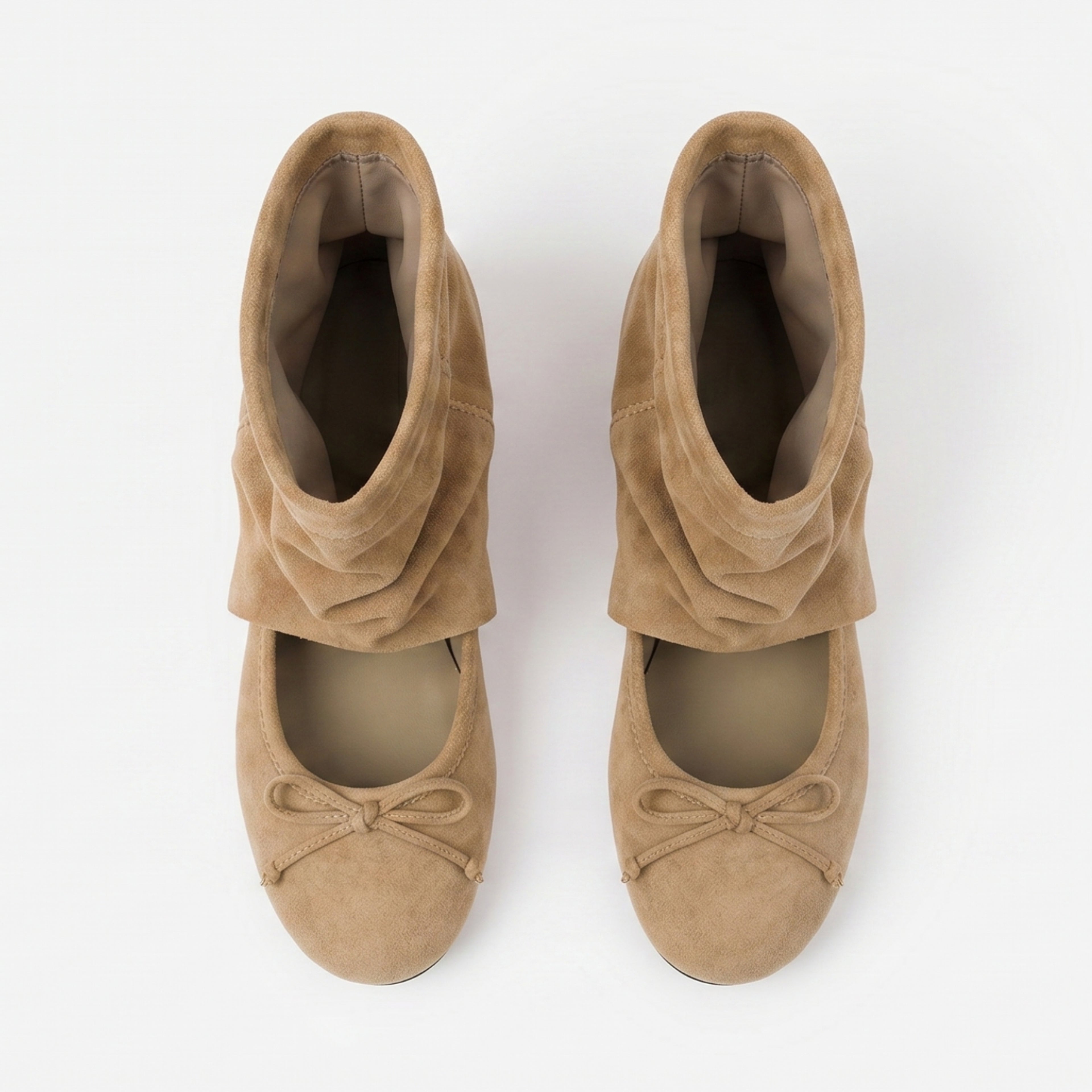The Dual Stride Slouchy Suede Ballet-Booties