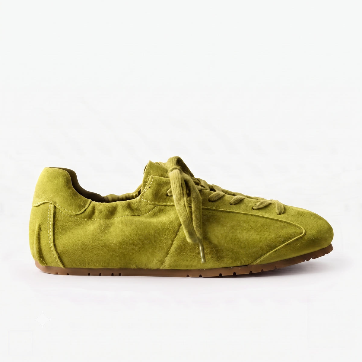 The Dual Stride Retro Olive Green Suede Casual Sneakers