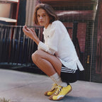 The Dual Stride Yellow Casual Retro Low-Top Sneakers