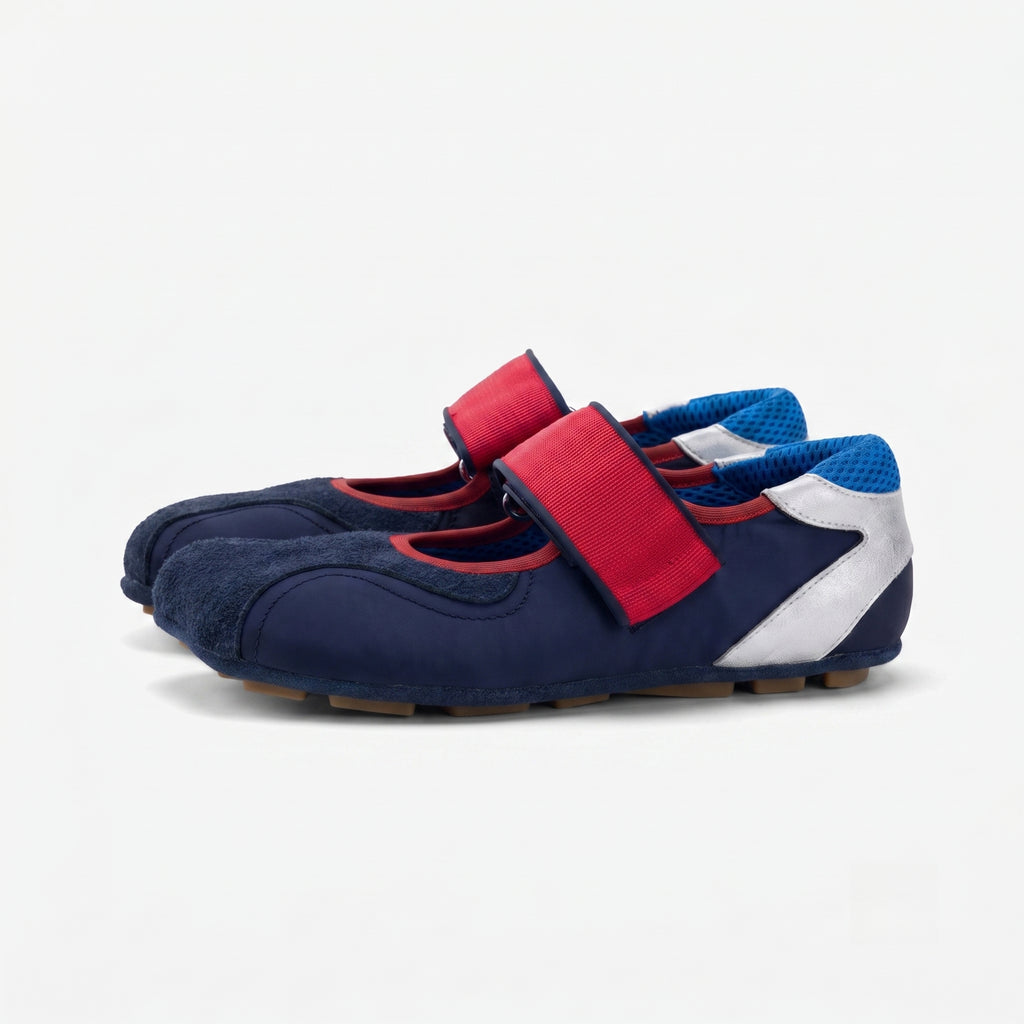 The Dual Stride Blue square-toe Mary Jane flats
