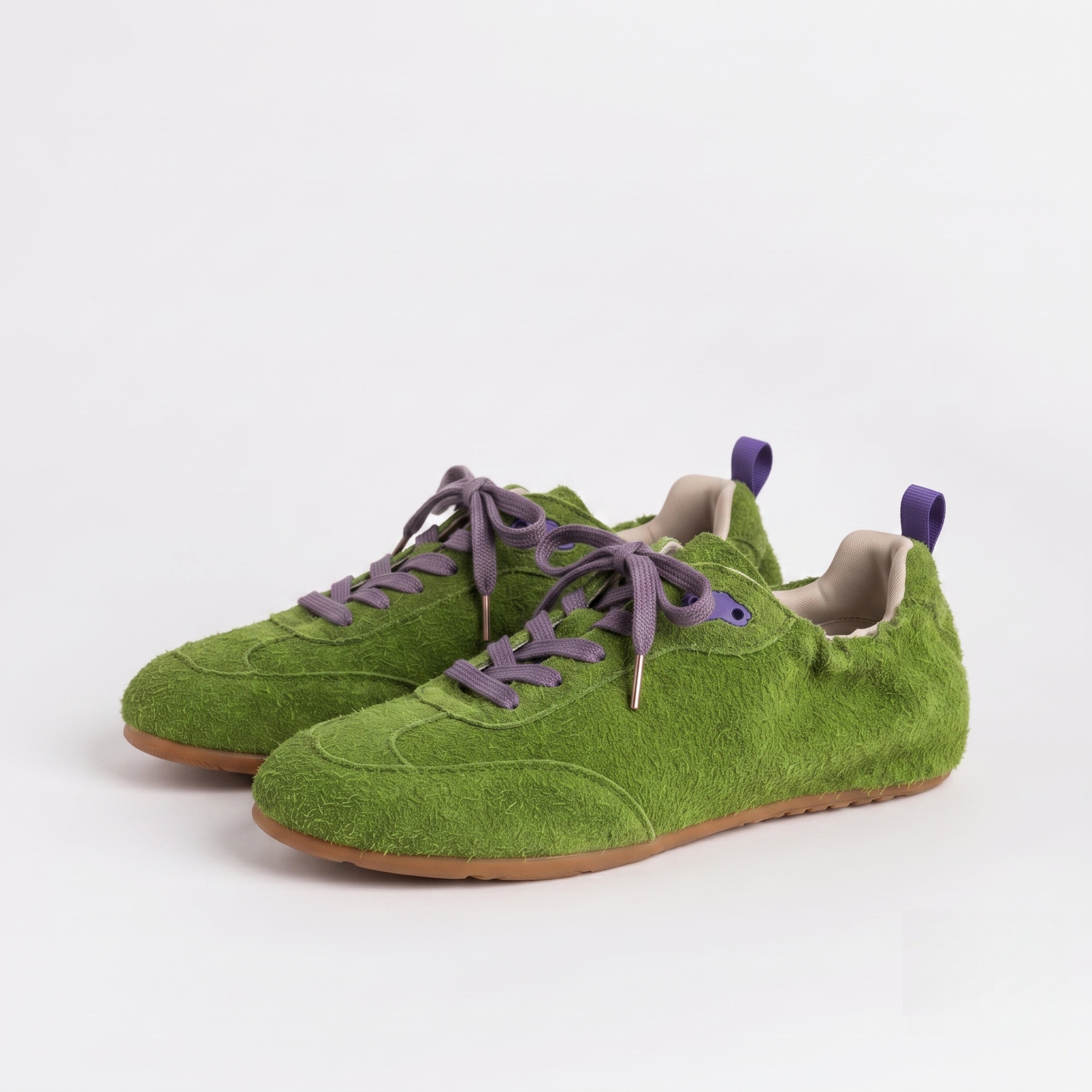 The Dual Stride Men's Green Suede Casual Sneakers
