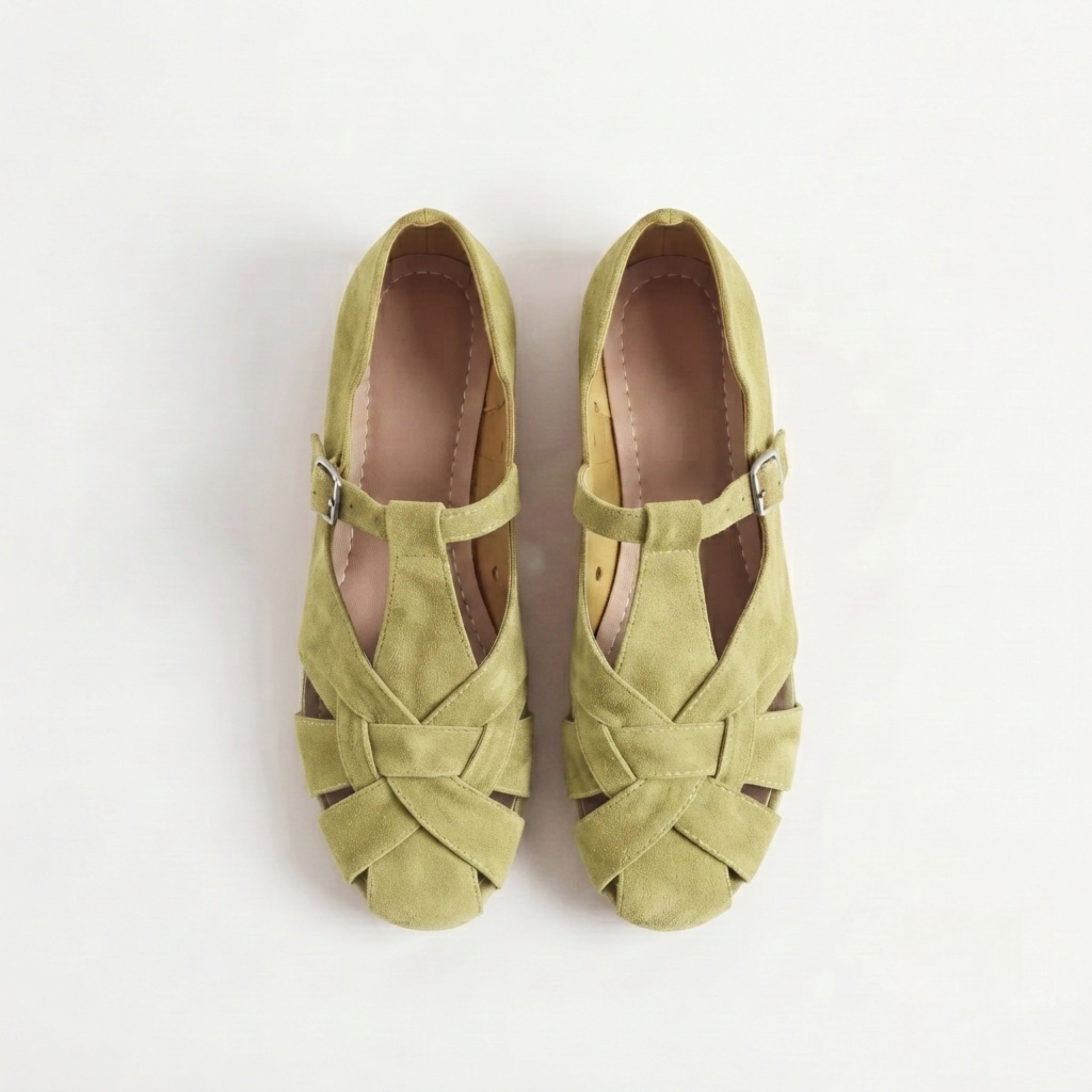 The Dual Stride Chic Suede T-Strap Fisherman Flats