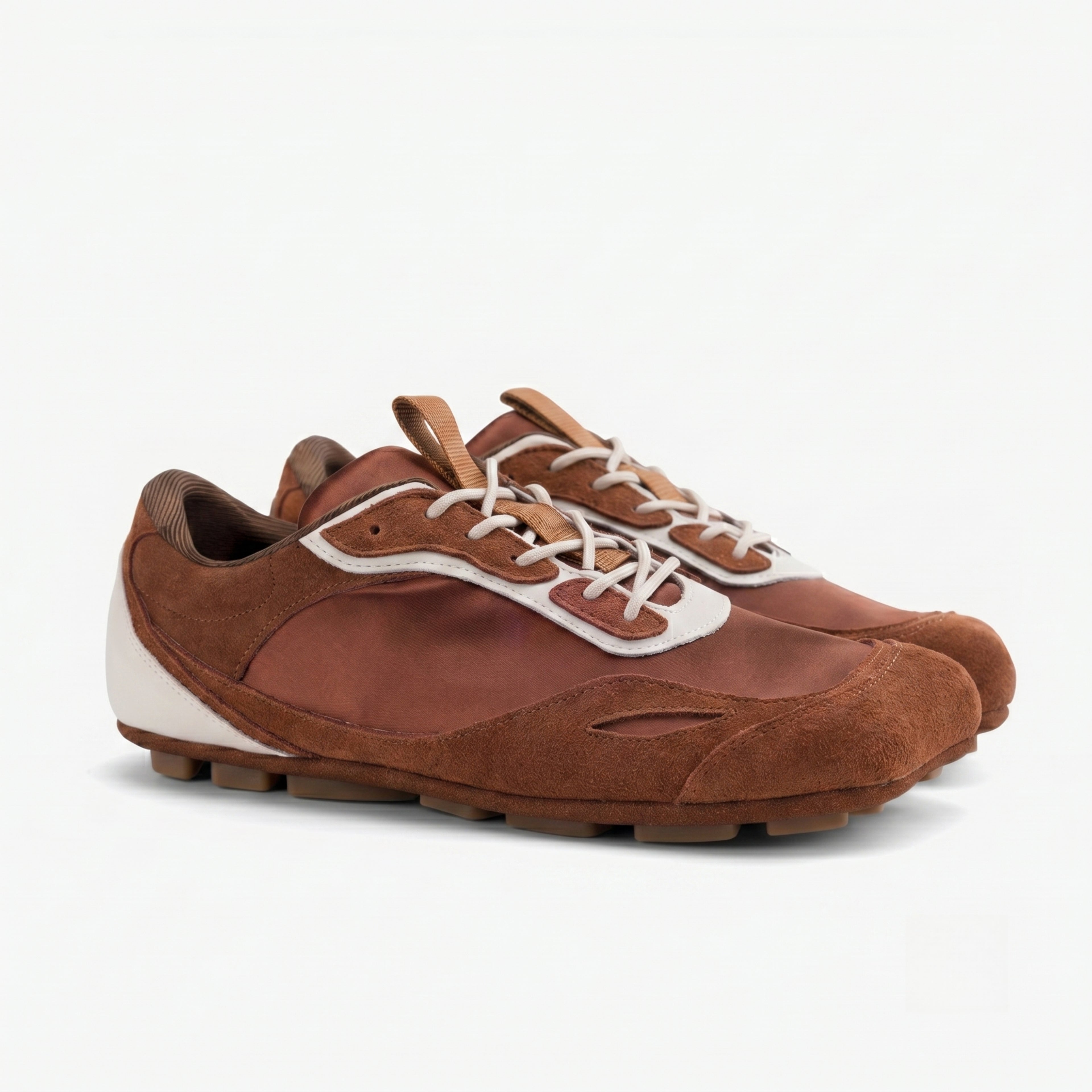 The Dual Stride Red Square-Toe Minimalist Retro Trainer