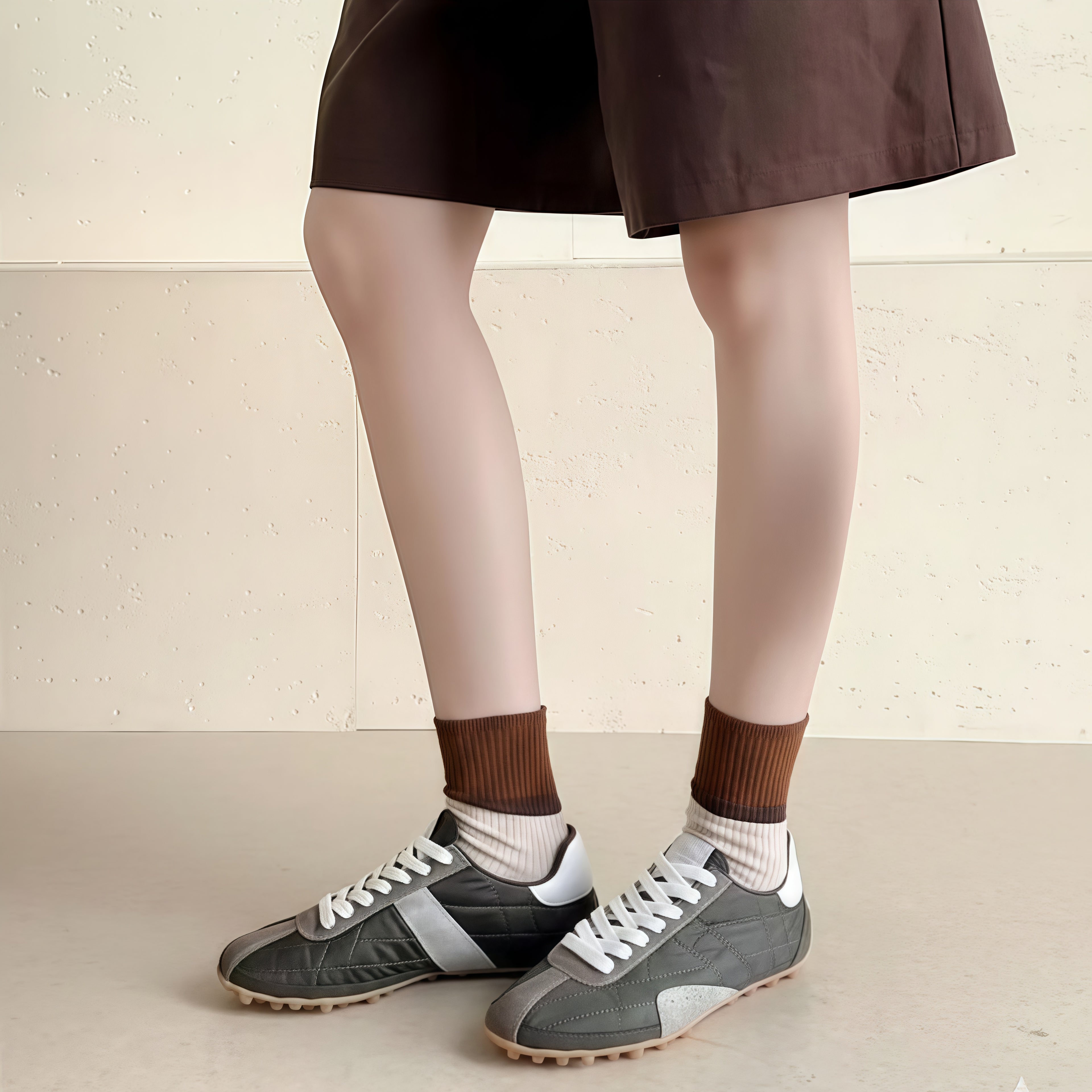 The Dual Stride Women's Soft Retro Green Sneakers