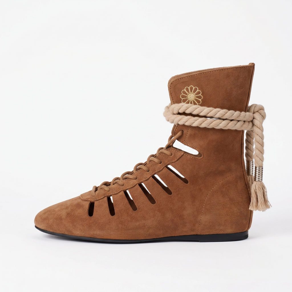 The Dual Stride Women’s Cut-Out Suede Lace-Up Ankle Boots