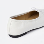 The Dual Stride Minimalist  White Split-Toe Ballet Flats