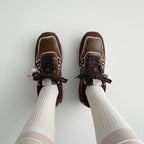 The Dual Stride Women‘s Retro Brown Suede Sneakers