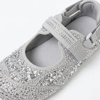 The Dual Stride Silver Rhinestone & Sequin Sporty Mary Janes
