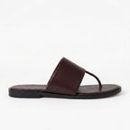 The Dual Stride Deep Burgundy Calfskin Thong Sandals