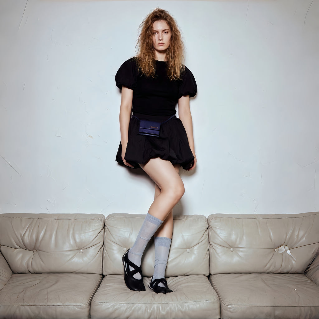 The Dual Stride Black Tabi Mary-Jane Ballet Flat