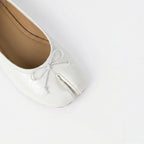 The Dual Stride Minimalist  White Split-Toe Ballet Flats