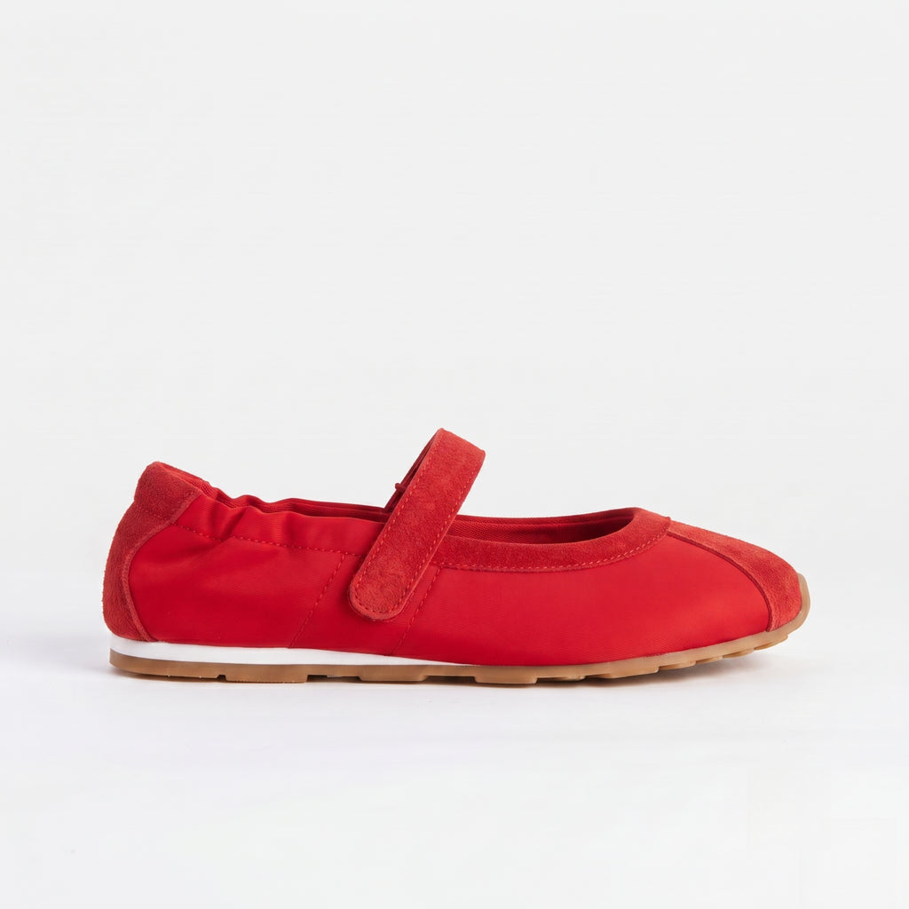 The Dual Stride Red Mary Jane Sneaker Flat