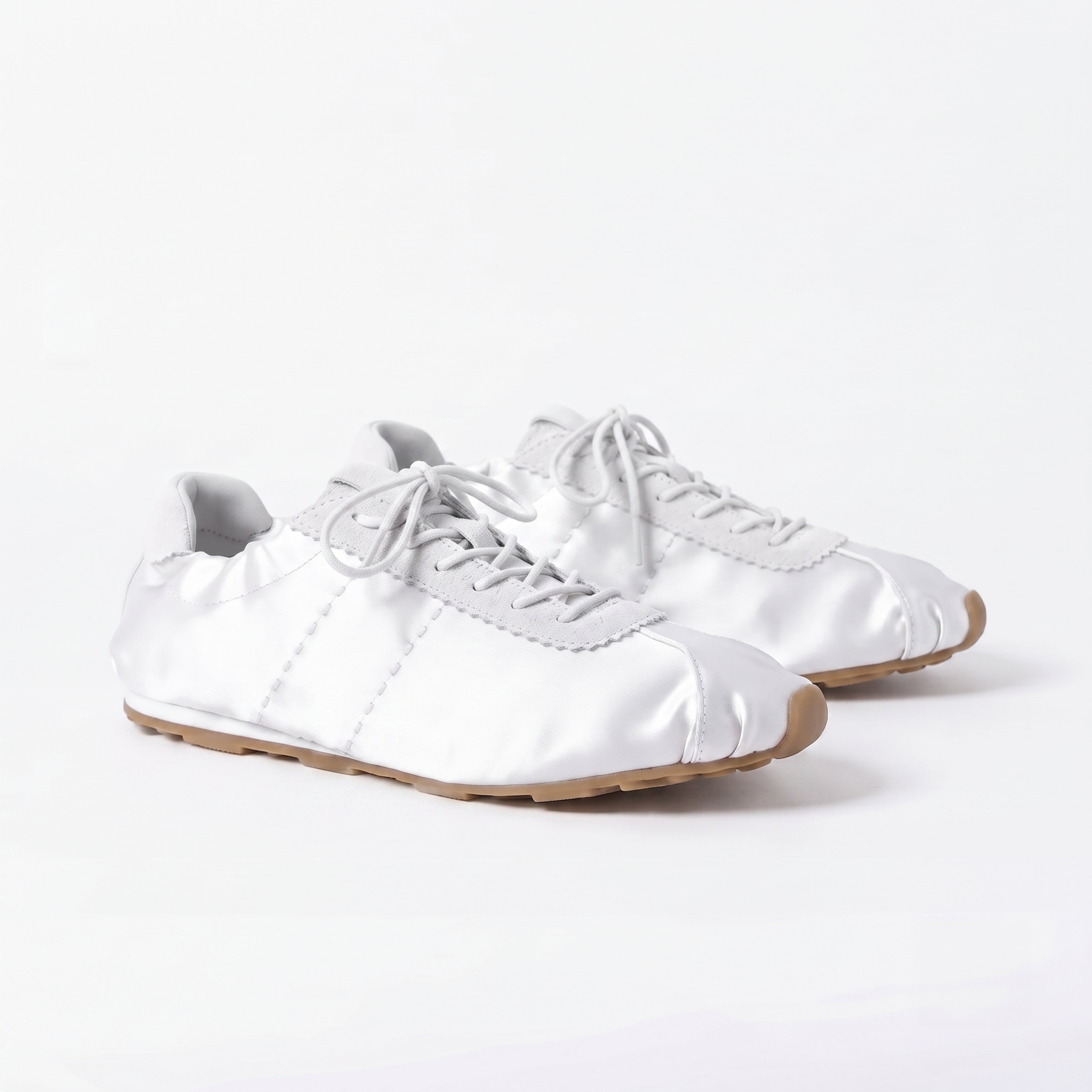 The Dual Stride Women‘s White Satin Ballet Trainers