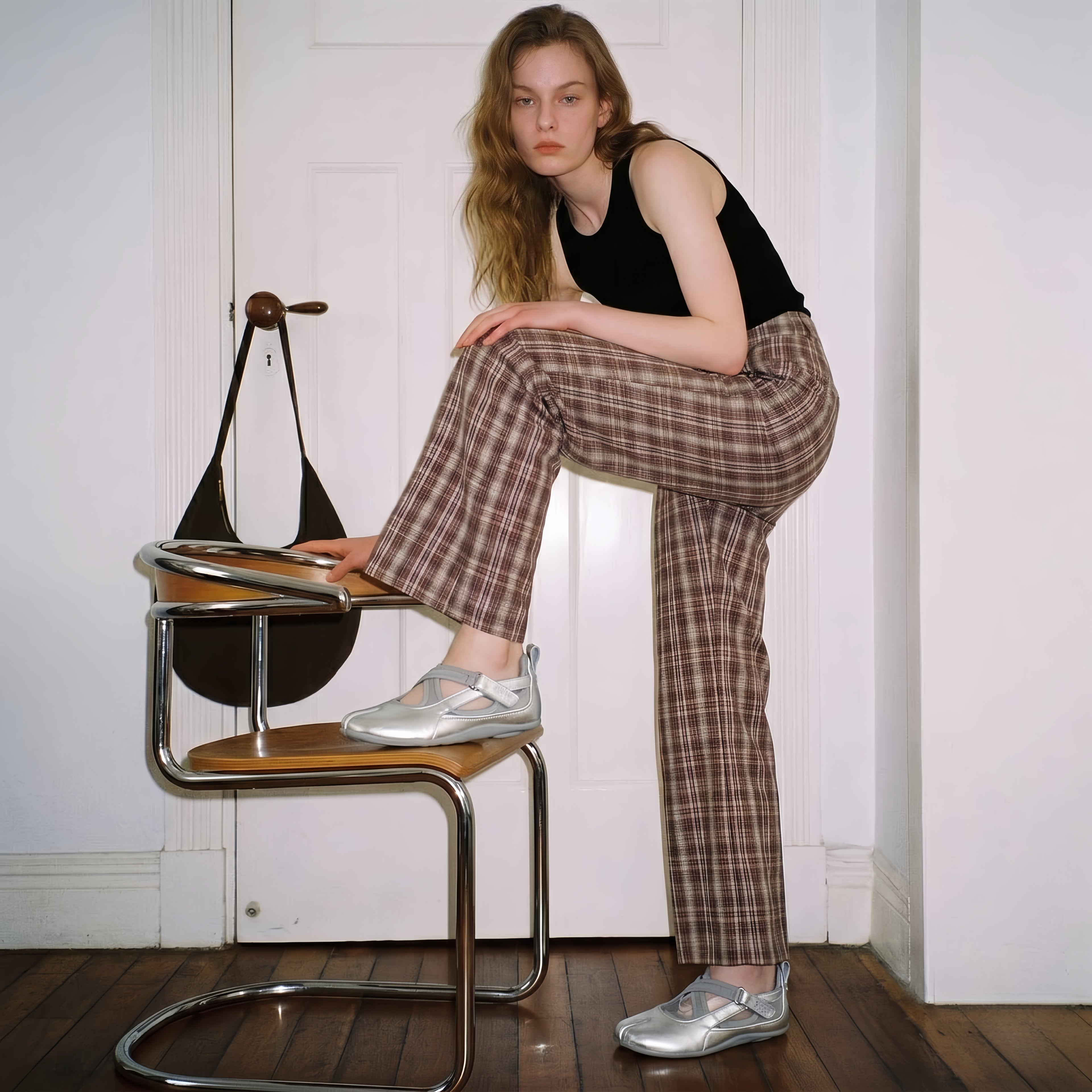 The Dual Stride Silver Tabi Mary-Jane Flat