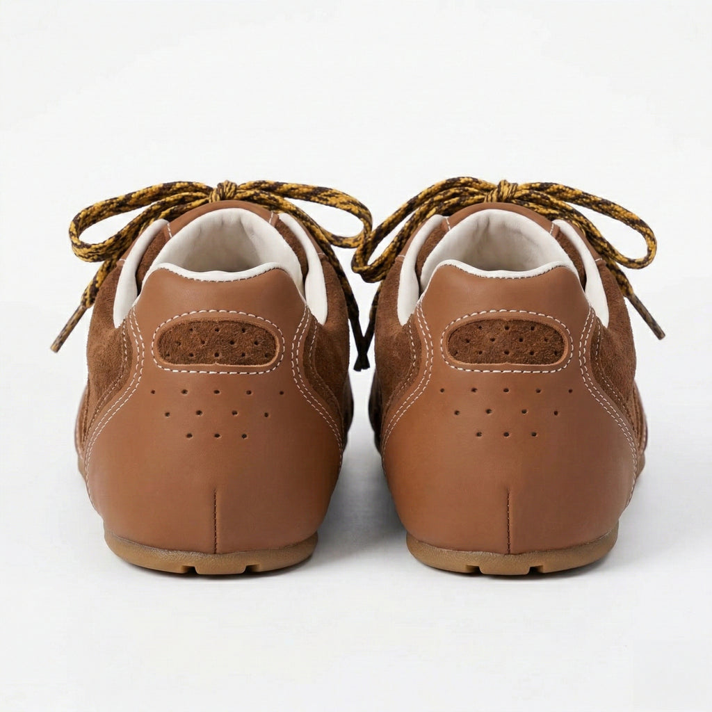 The Dual Stride Women's Retro Dark Brown Casual Sneakers