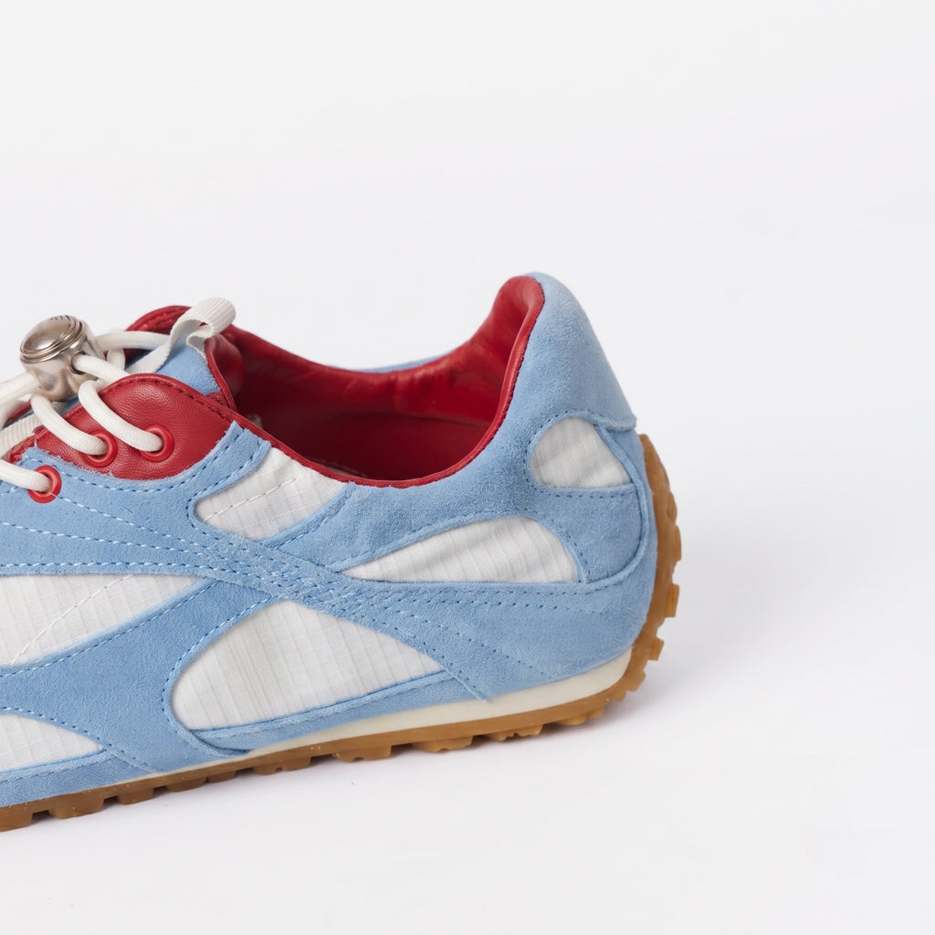 The Dual Stride Women's Sky Blue Retro Suede Casual Sneakers
