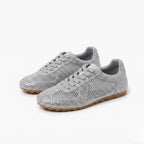 The Dual Stride Grey Sparkling Rhinestone Mesh Sneakers