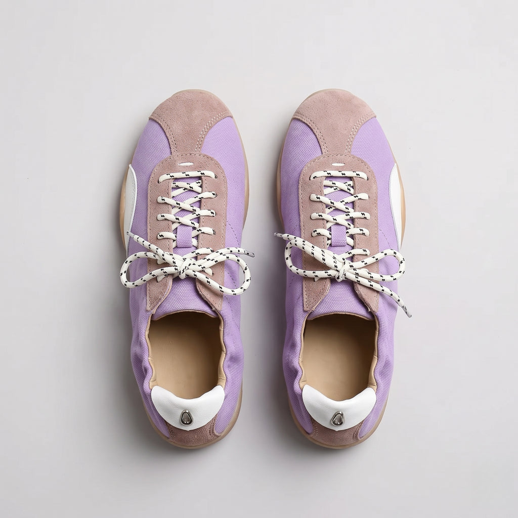 The Dual Stride Purple Casual Retro Low-Top Sneakers
