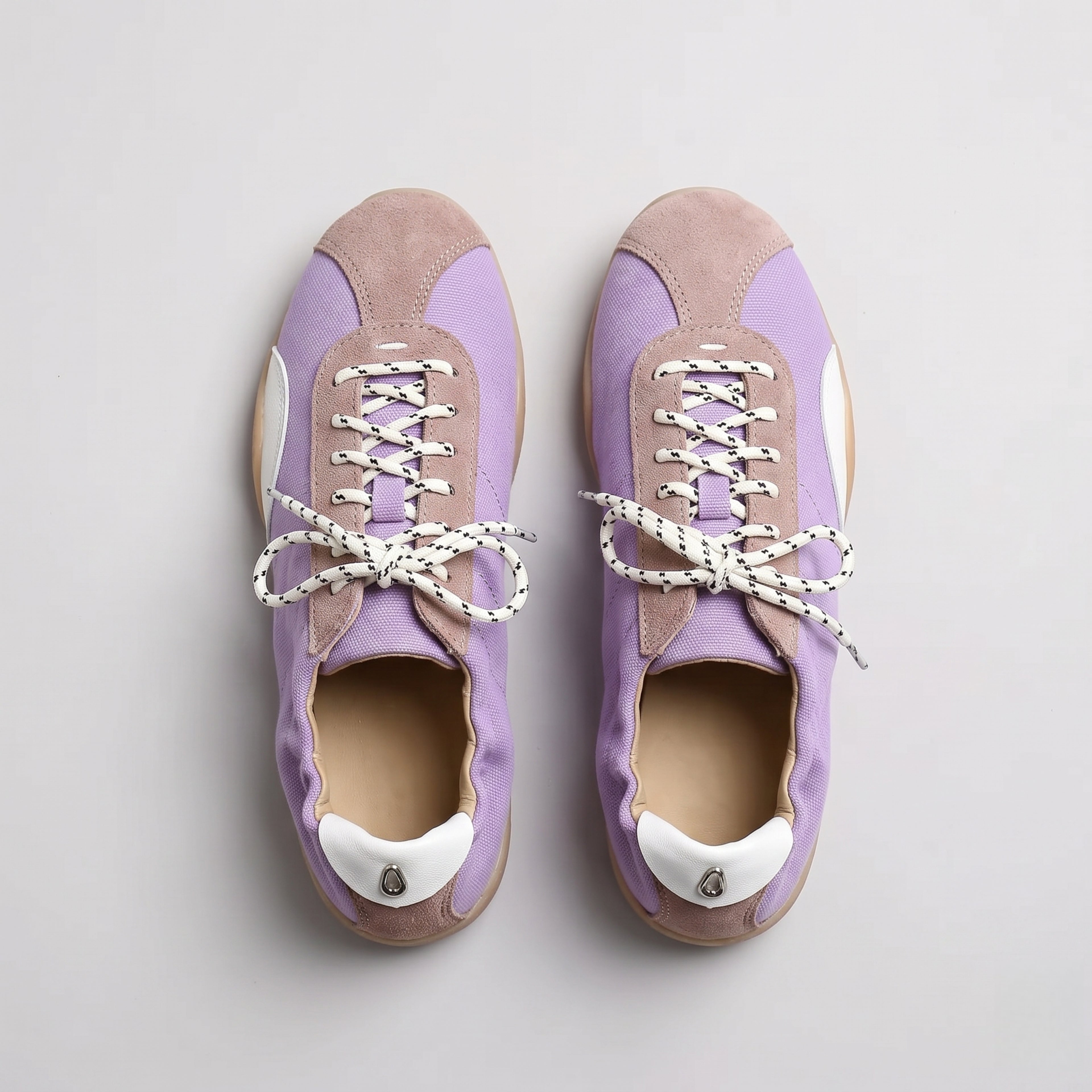 The Dual Stride Purple Casual Retro Low-Top Sneakers