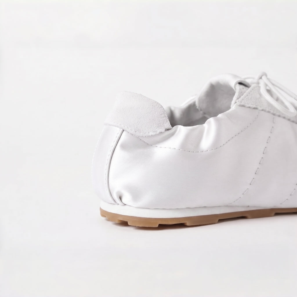 The Dual Stride Women‘s White Satin Ballet Trainers