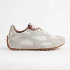 The Dual Stride Women‘s White Retro Suede Sneakers