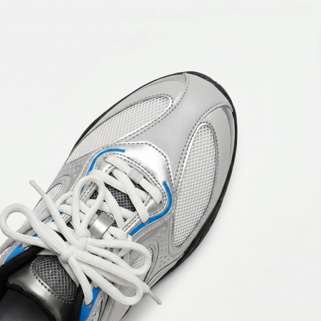 The Dual Stride Men's Grey Nomad Cyber-Mesh Sneaker