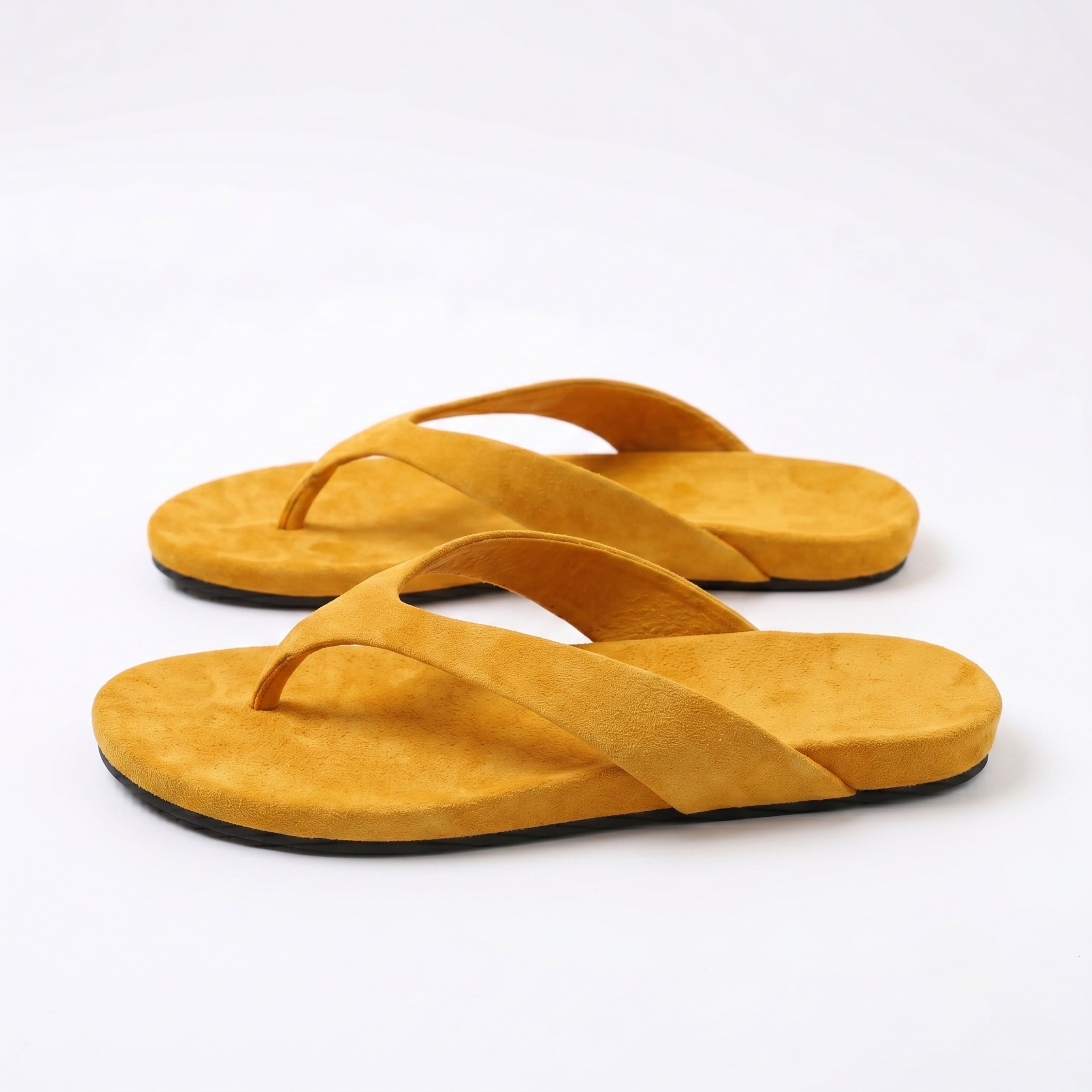 The Dual Stride Deep Yellow Premium Suede Thong Sandals