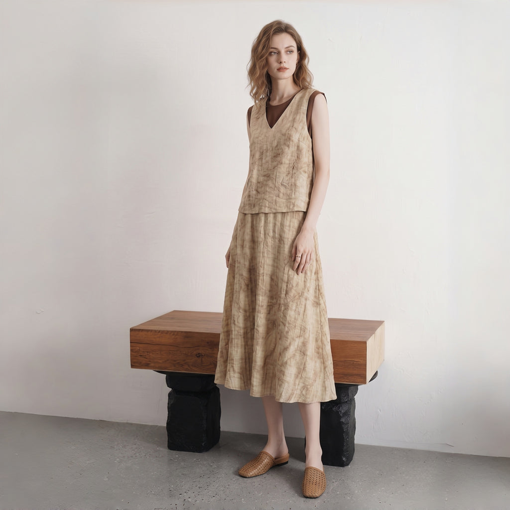 The Dual Stride Brown Woven Leather Mules