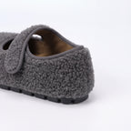 The Dual Stride Gray Cozy Fleece Mary Jane Flats