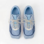 The Dual Stride Blue Square-Toe Minimalist Retro Trainer