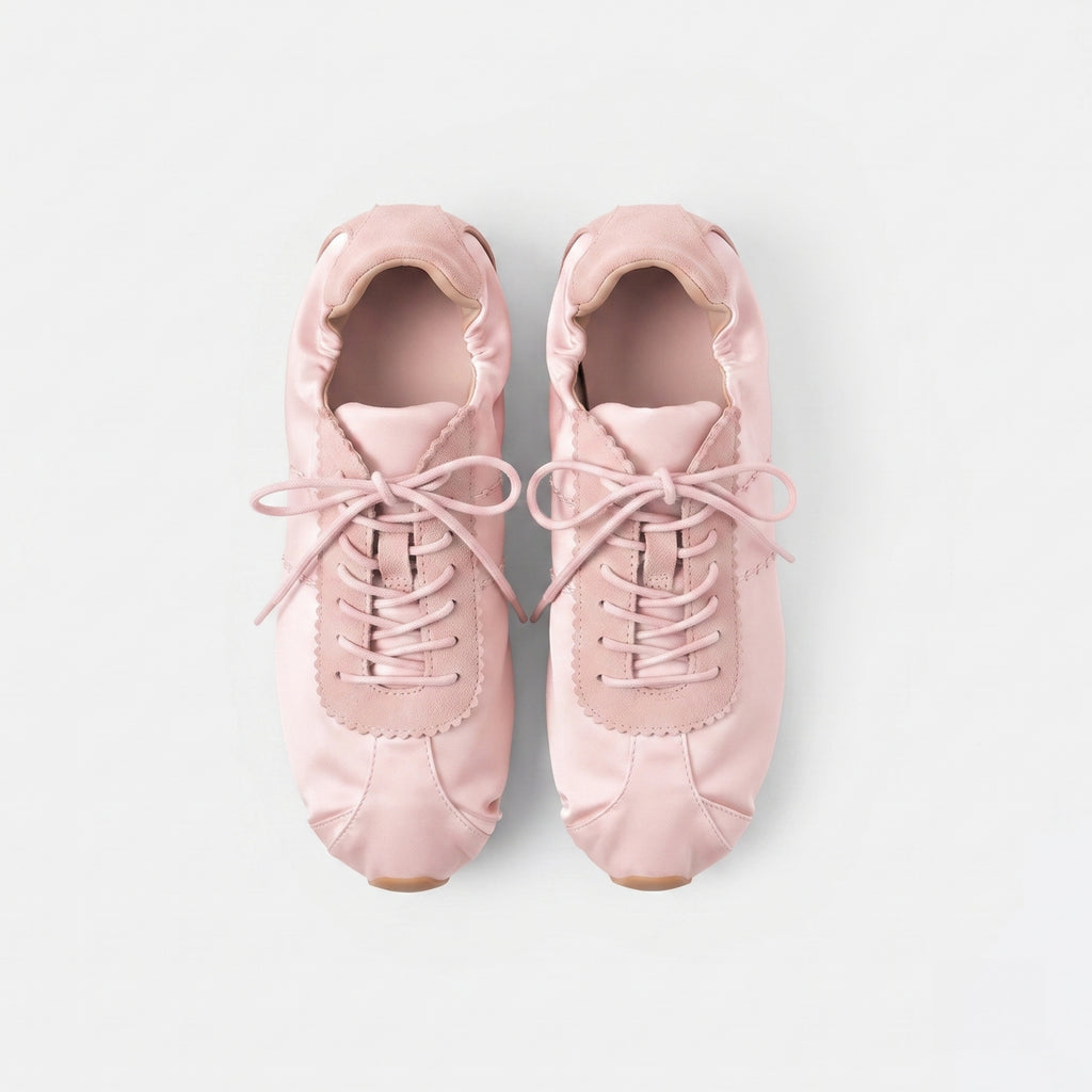 The Dual Stride Women‘s Pink Satin Ballet Trainers