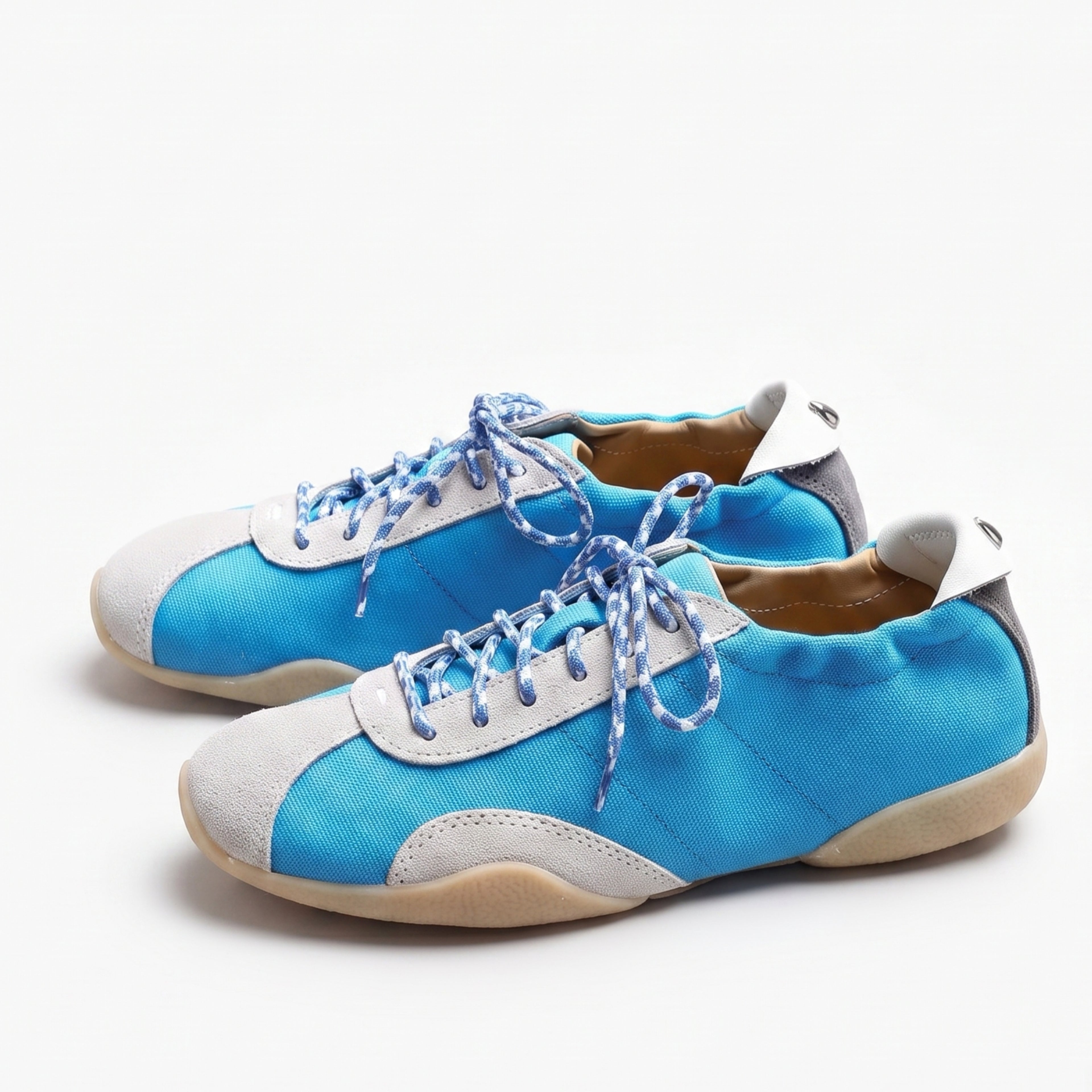 The Dual Stride Blue Casual Retro Low-Top Sneakers