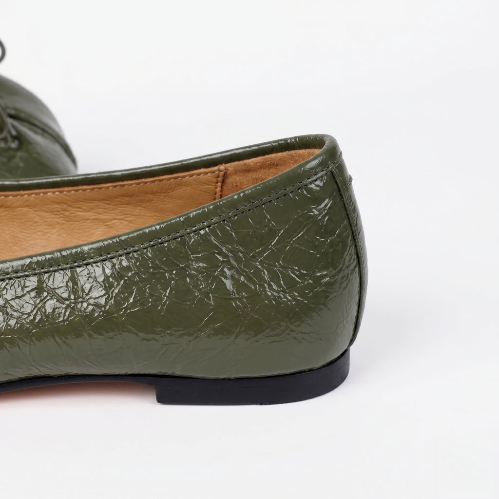 The Dual Stride Olive Green Split-Toe Ballet Flats
