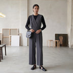The Dual Stride Black Modern Minimalist Tabi-Style Flats