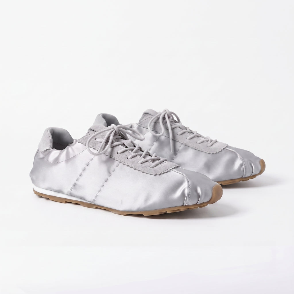 The Dual Stride Women‘s Gray Satin Ballet Trainers