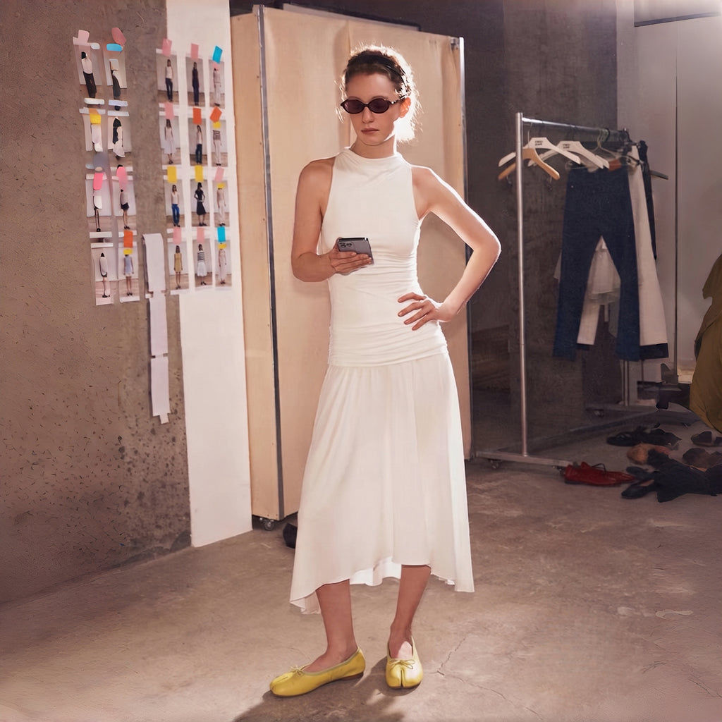The Dual Stride Women Yellow Tabi Flats