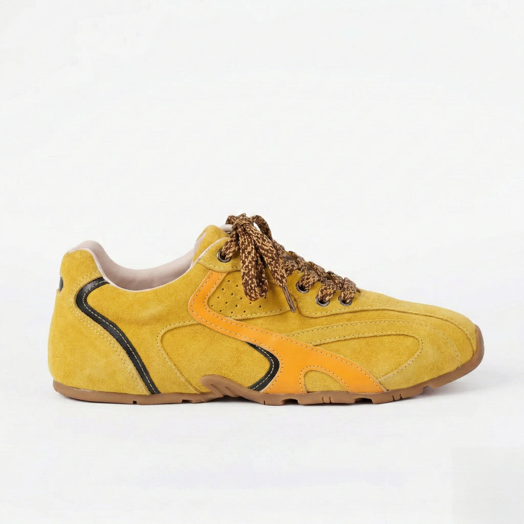The Dual Stride Women's Retro Bright Yellow Casual Sneakers