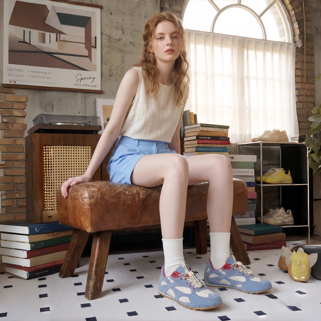 Baskets décontractées bleu clair Dual Stride pour femmes
