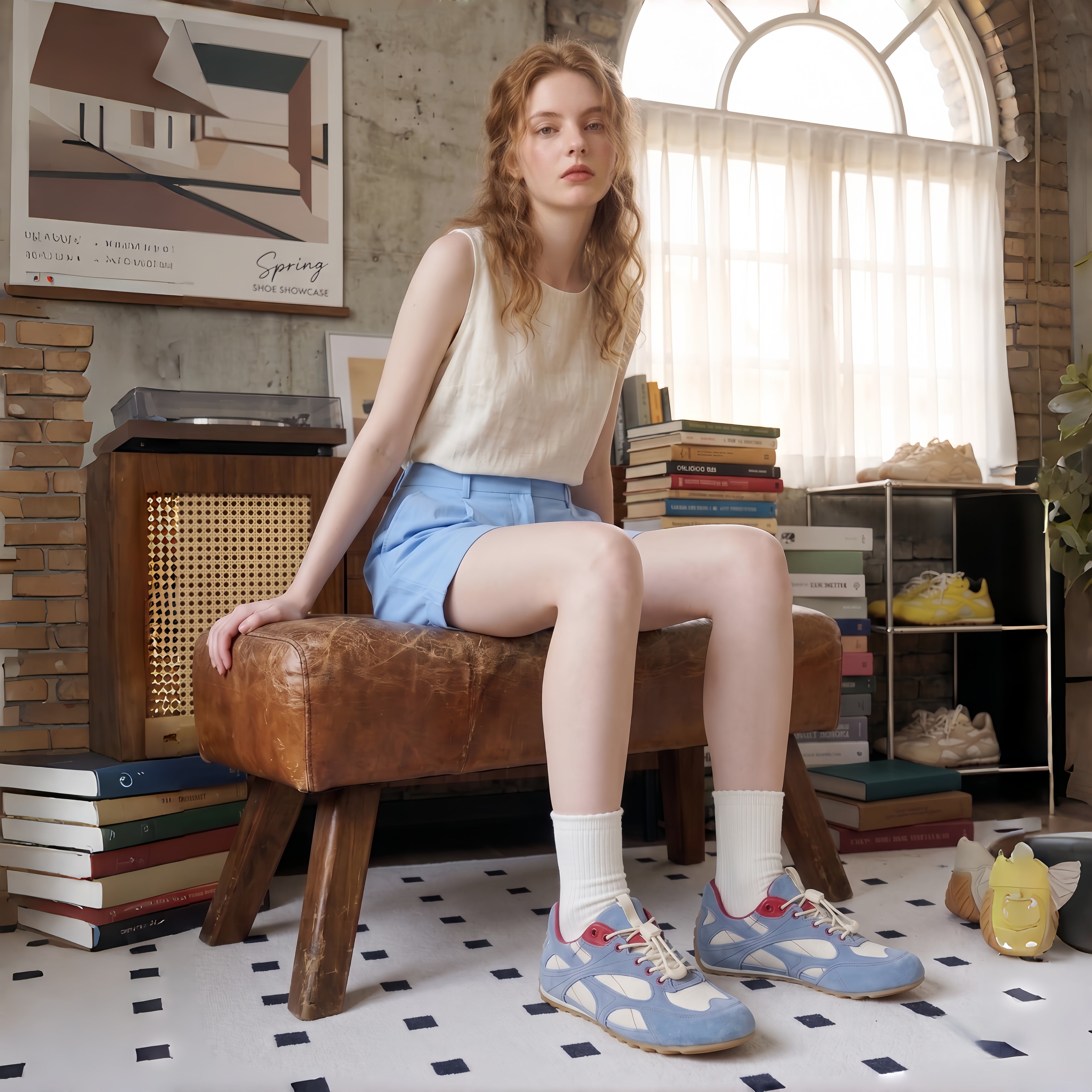 The Dual Stride Women's Light Blue Casual Sneakers