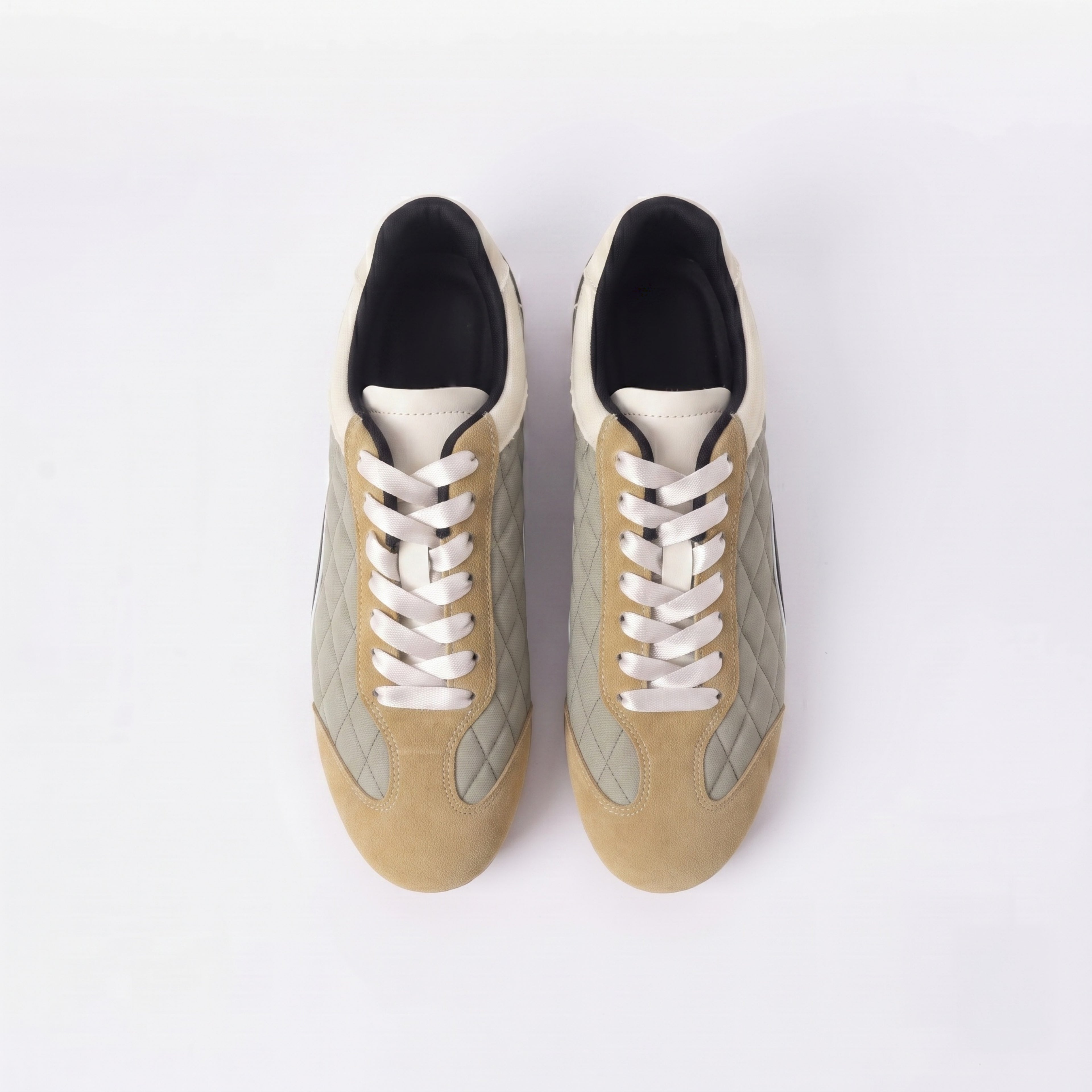 The Dual Stride Khaki Vintage Diamond pattern Casual Shoes