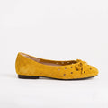 The Dual Stride Yellow Suede Ballet Flats