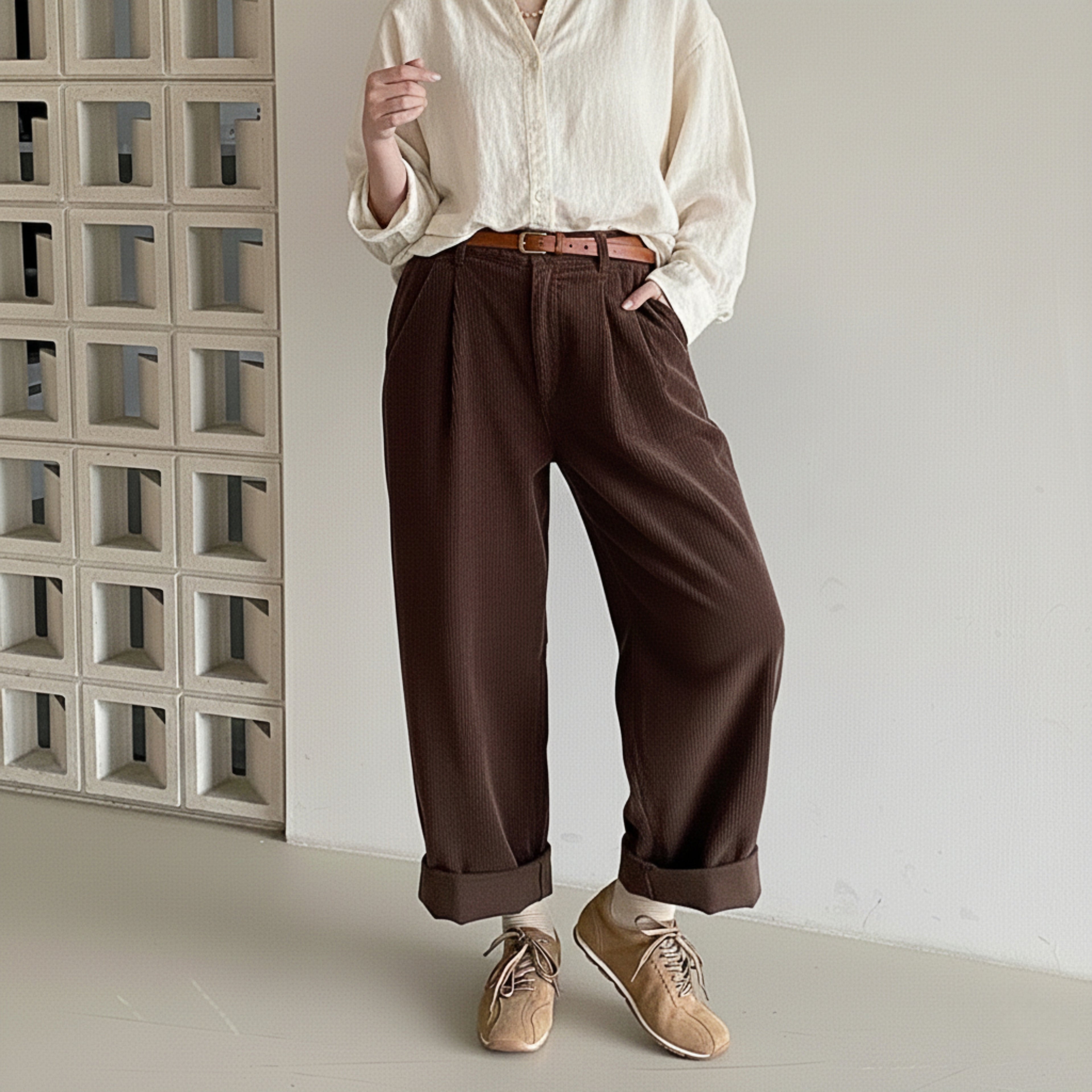 The Dual Stride Women's Casual Brown Sneakers