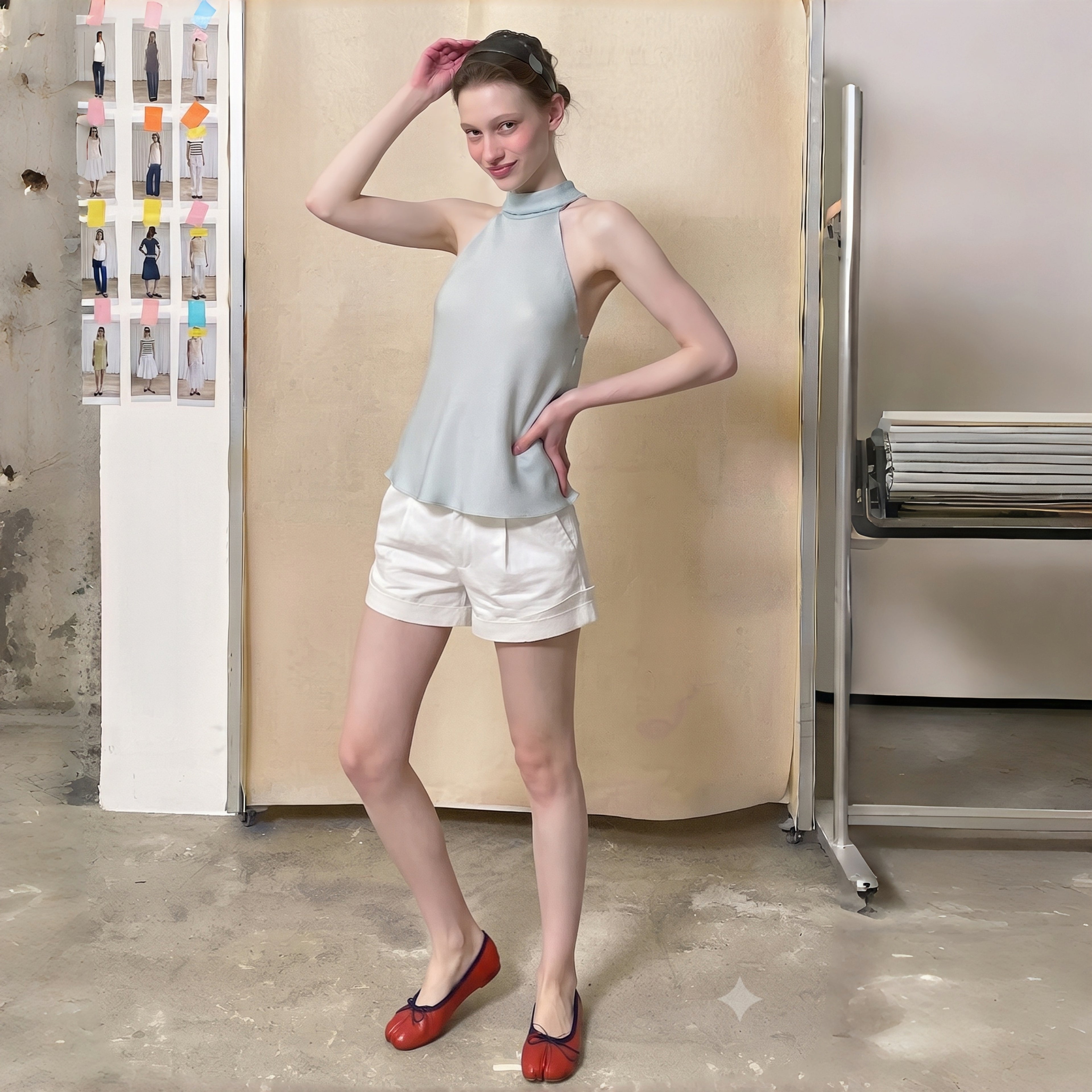 The Dual Strride Women's Red Soft Tabi Flats