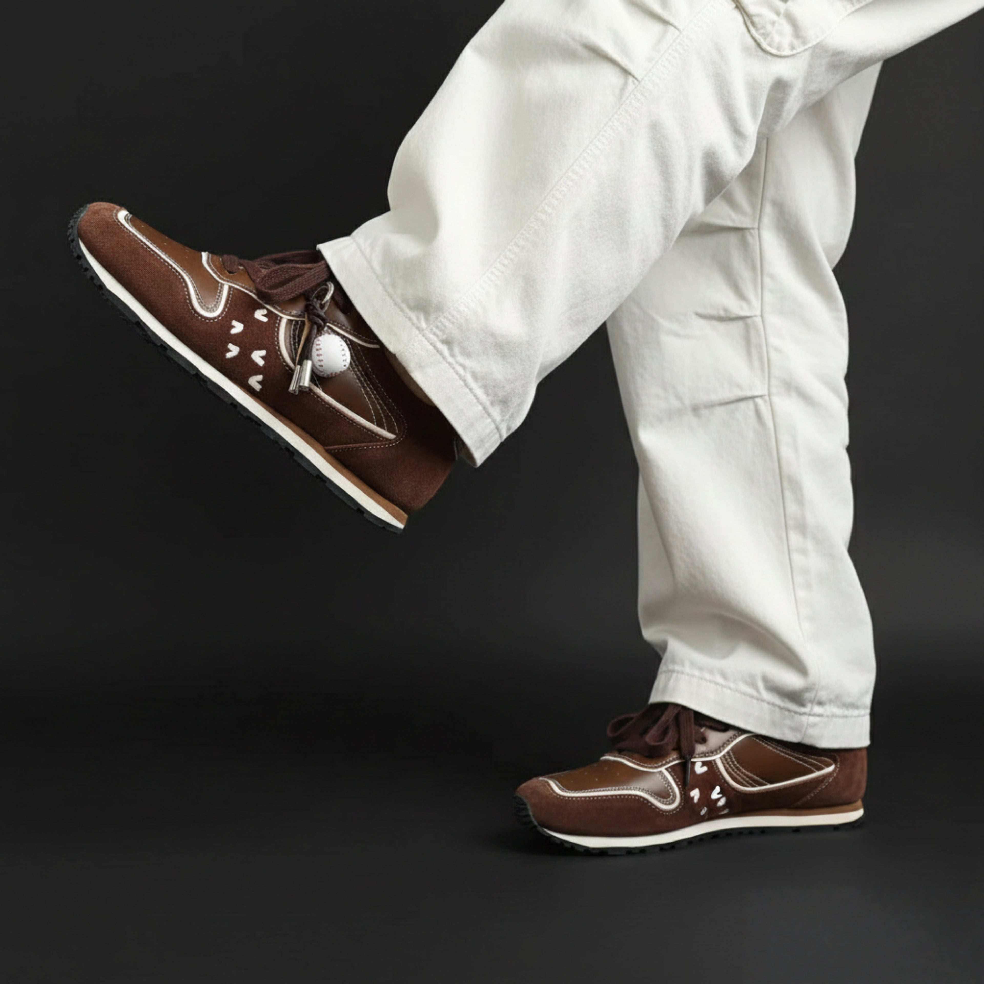 The Dual Stride Men‘s Retro Brown Suede Sneakers