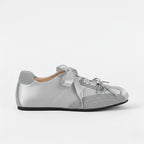 The Dual Stride Women's Silver Ballet Satin Shoes