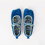 The Dual Stride Blue Square-Toe Mary Jane Ballet Flats