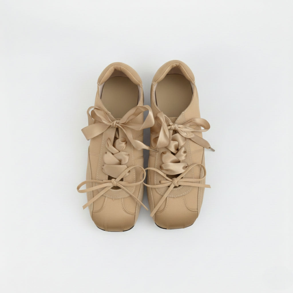 The Dual Stride Women's Gold Ballet Satin Shoes