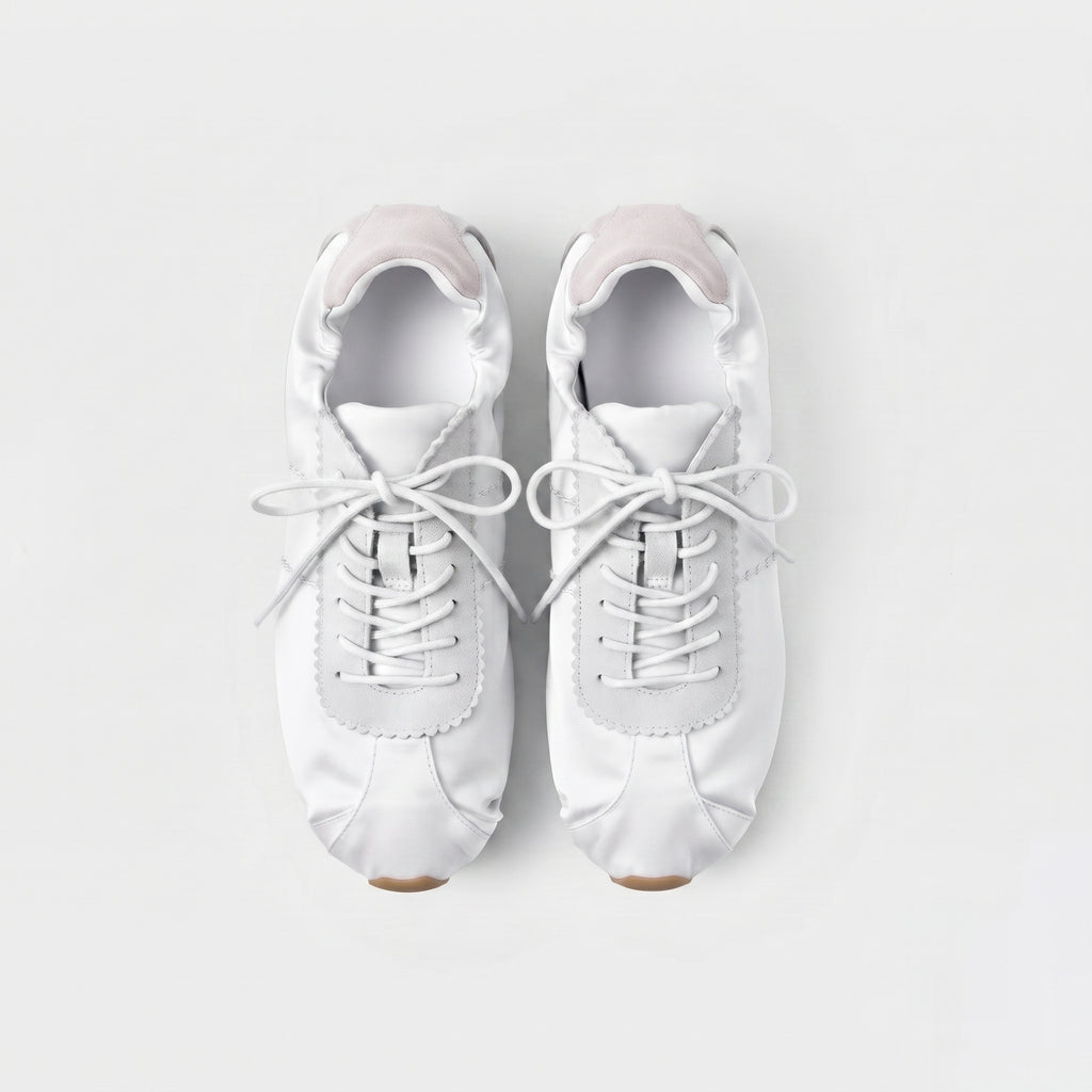 The Dual Stride Women‘s White Satin Ballet Trainers