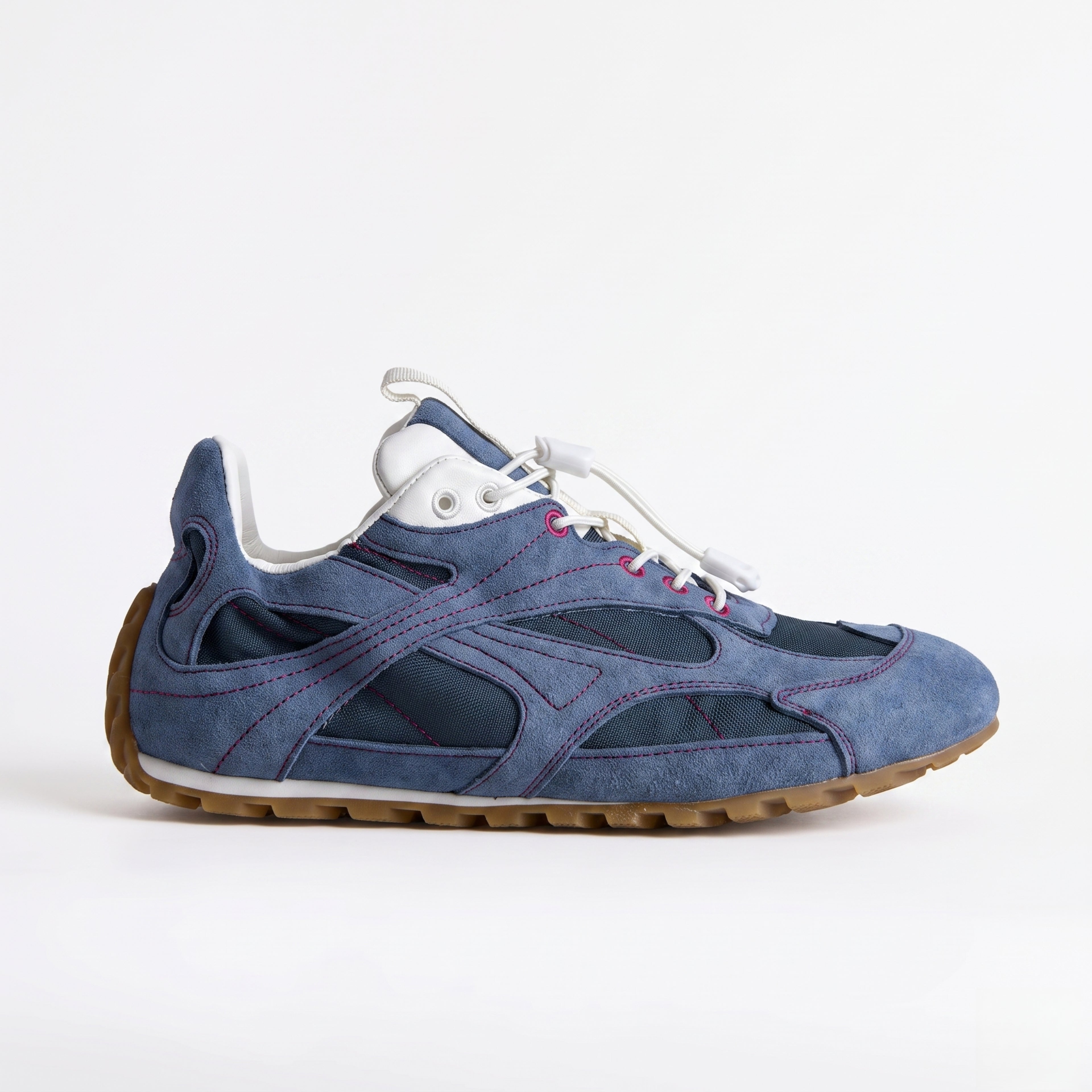 The Dual Stride Men's Blue Suede & Mesh Performance Sneakers